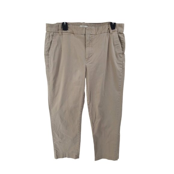Vince Pants - Vince Women's Pants Flat Front Straight Leg Kakhi Casual Basic Mid Rise Size 14